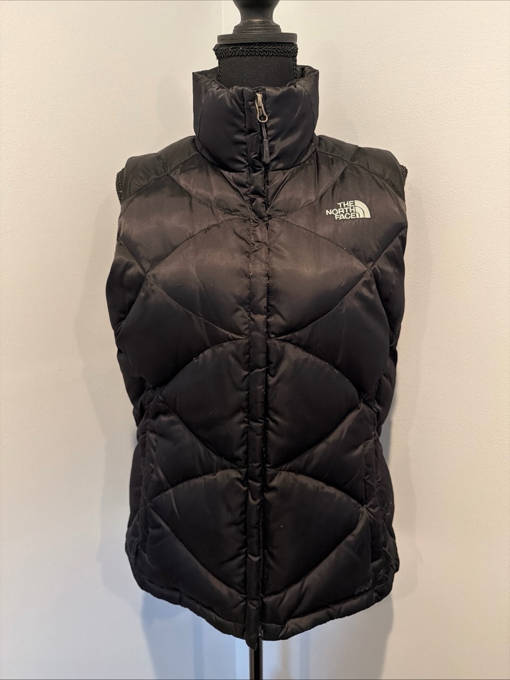 North Face 550 Down Vest Women’s Black Quilted Insulated Full Zip Jacket M